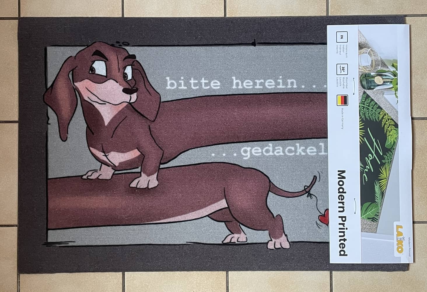 Waschbare Fussmatte in der Größe 50 cm x 75 cm
